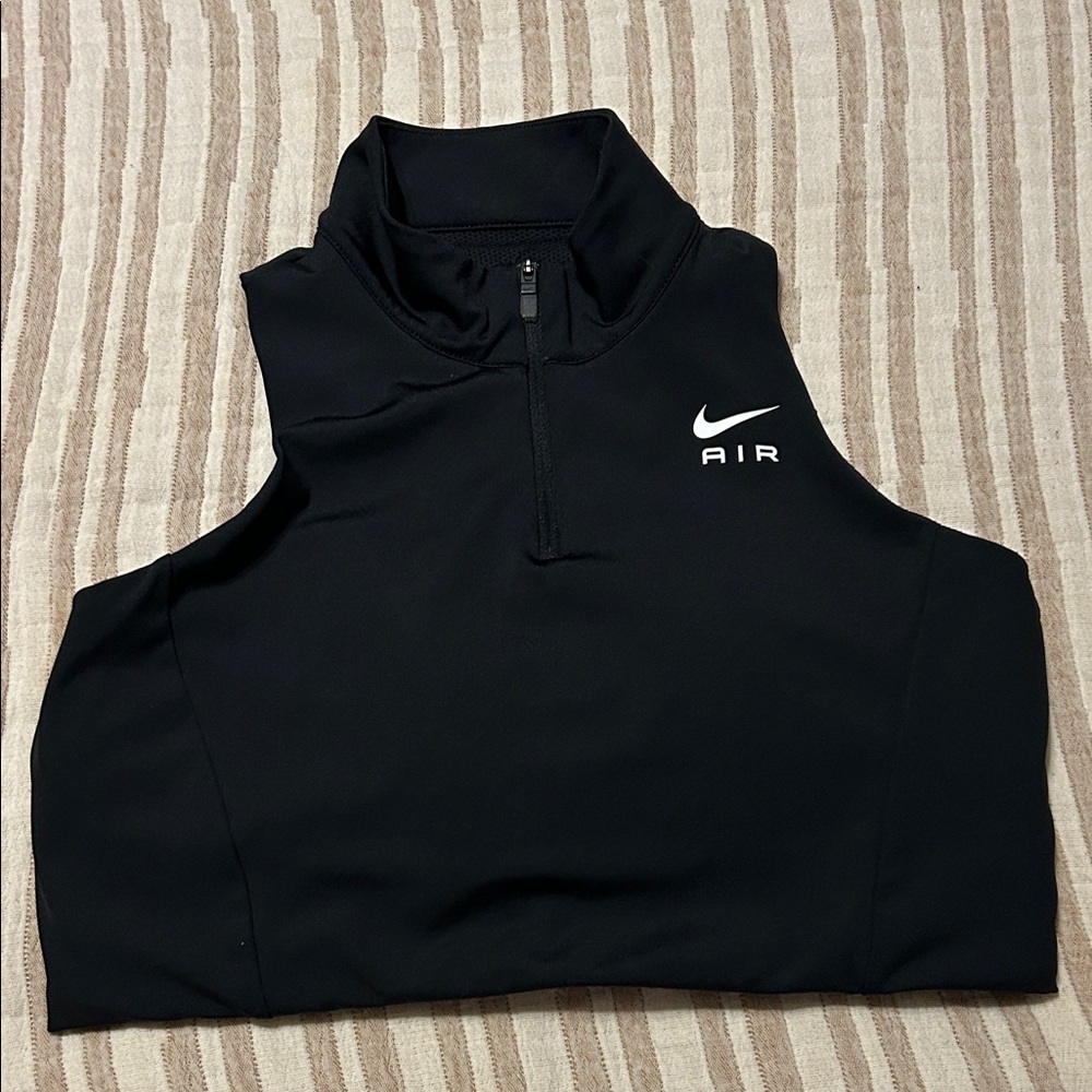 Nike Black Sleeveless quarter zip padded Top